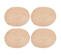 Set di 4 tovagliette ovali in tessuto, resistenti al calore, per cucina, sala da pranzo, sottobicchieri in erba fatti a mano, protezioni antiscivolo isolanti, 30 x 40 cm, decorazione naturale per la