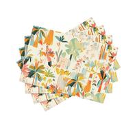 Set di 4 tovagliette per tavolo da pranzo, motivo palme, 30 x 45 cm, decorazione estiva stagionale per le vacanze, vintage, lavabili