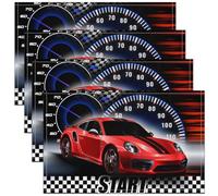 Set Di 4 Tovagliette Racing Car Sport Gaming Cool Black White Checkered Flag Decorativo Placemats Moderne Tovagliette Colazione Per Cucina Hotels 30X45cm