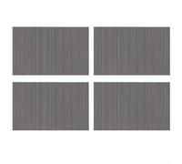 Set di 4 tovagliette resistenti per l'uso in ristoranti e case, resistenti al calore e ai graffi con materiale misto vinile impermeabile (grigio scuro)