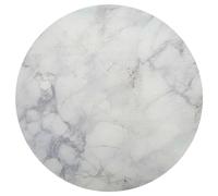 Set di 4 tovagliette rotonde in marmo di granito bianco, lavabili, resistenti al calore, in PVC, per tavoli rotondi