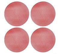 Set di 4 tovagliette rotonde in PVC, resistenti al calore e facili da pulire, perfette per l'uso quotidiano (rosso)