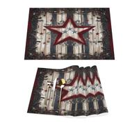 Set di 4 tovagliette rustiche in vinile con stella di campagna occidentale, per tavoli da pranzo, resistenti al calore, lavabili, in PVC