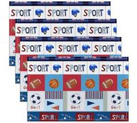 Set Di 4 Tovagliette Sports Game Basketball Football Rugby Blue Red Stripes Modern Lavabili Sottobicchieri Facile Pulizia Tovagliette Cucina Per Esterni Tavolo Da Pranzo 30X45cm