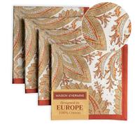Set di 4 tovaglioli, motivo Kashmir Paisley, 100% cotone, morbidi e confortevoli, perfetti per cene in famiglia, matrimoni, cocktail, cucina, casa, Giorno del Ringraziamento e Natale (45cm x 45cm)