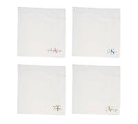Set di 4 Tovaglioli Personalizzati per Eventi, Cotone Bianco personalizzata con nome data Idea Regalo Natale Amici Sposi Tavola Cucina Arredo Addobbi Decorazioni con iniziali