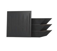Set di 4 trappole acustiche angolari per bassi | 50x50x10cm| Trattamento acustico per studi di registrazione | Assorbimento, diffusione e riflessione | [x4 PULSE-100mm | Nero]