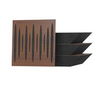 Set di 4 trappole acustiche angolari per bassi | 50x50x10cm| Trattamento acustico per studi di registrazione | Assorbimento, diffusione e riflessione | [x4 PULSE-100mm | Noce]