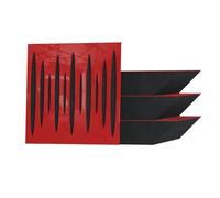Set di 4 trappole acustiche angolari per bassi | 50x50x10cm| Trattamento acustico per studi di registrazione | Assorbimento, diffusione e riflessione | [x4 PULSE-100mm | Plastica rossa lucida]