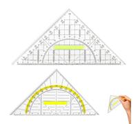 Set di 4 triangoli per geod-triangolo piccolo, flessibile, con geod-triangolo, grande triangolo, molto adatto per disegnare, misurare e modellare, adatto per uffici e studenti per disegnare