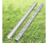 Set di 4 Tubi in Acciaio Inossidabile 304, Sistema drenaggio della | Esterno 120 Cm Con Griglia Metallica, Grondaia Pavimento Garage Commerciale for Piscina,(5x5cm/1.97x1.97in)