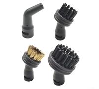 Set di 4 ugelli per pulitore a vapore e spazzola compatibile con Kitfort KT-1000-03, accessori neri per lavori versatili di pulizia a mano e pavimenti