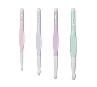 Set di 4 uncinetti, Tulip, grande con impugnatura in gomma, 8,0 mm, 10,0 mm, 12,0 mm, 15,0 mm, ergonomici in plastica per artrite, antiscivolo, impugnatura comoda, per principianti per maglioni