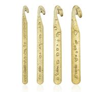 Set di 4 uncini in cristallo, con manico ergonomico, per maglieria a sciallo, accessori per utensili a maglia spessi, adatti per principianti, filati mm 12, 15, 18, 20