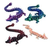 Set di 4 uova di drago stampate 3D, 7 cm, con drago 16 cm, all'interno, drago mobile, giocattolo misterioso drago di cristallo per decorazione fantasia