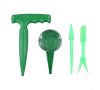 Set di 4 utensili per bulbi da giardino, dispenser perforatore in plastica, per seminare verdure, fiori, impugnatura ergonomica, accessori da giardinaggio compatti, verde