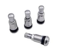 Set di 4 valvole in metallo, 11,3 mm, con valvola a saracinesca in alluminio, colore: argento