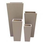 Set di 4 vasi Margherita in Fibra di argilla Marrone