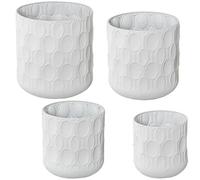 Set di 4 vasi rotondi in metallo bianco 38 x 38 x 38 cm