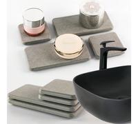 Set di 4 vassoi assorbenti in diatomite, portasapone da cucina in terra di diatomee, portasapone per le mani, pietra assorbente d'acqua utilizzata per piante e articoli da toeletta nella moderna decor