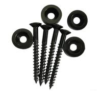 Set di 4 viti di montaggio e boccole per chitarra elettrica e basso, kit hardware con giunti in metallo con puntali da 14 mm, parti di riparazione color argento per collegamento del corpo dello