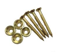 Set di 4 viti di montaggio e boccole per chitarra elettrica e basso, kit hardware con giunti in metallo con ghiere da 14 mm, parti di riparazione color argento per collegamento del corpo dello