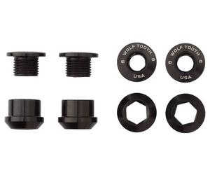 Set di 4 viti e dadi per camino a dente di lupo 1x 6 mm nero