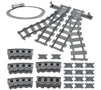 Set di 40 binari ferroviari City per treno, guide da città composte da Cross Track diritte, guide curve, compatibili con il leader di mercato