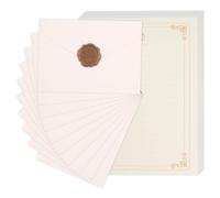 Set di 40 buste da 10 x 15 cm e carta da lettere per inviti di nozze | Set di carta e buste, 20 fogli di scrittur 10 buste in lino + 10 adesivi per sigilli in cera, per lettere d'amore