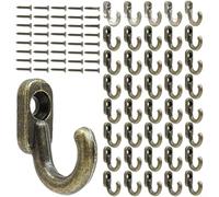 Set di 40 ganci in bronzo stile vintage con viti per fissare giacche, sciarpe, cappelli e oggetti essenziali per l'uso quotidiano