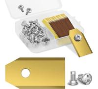 Set di 40 Lame per Robot Tagliaerba in Acciaio Inox con Rivestimento in Titanio - Lame di Ricambio Affilate e Resistenti con Viti (Oro)