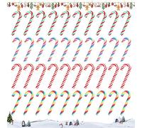 Set di 40 mini bastoncini di zucchero per decorazioni natalizie, decorazioni fai da te per albero di Natale, decorazioni per lecca-lecca di Natale da 5 cm, in plastica, per torte natalizie, colori