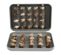 Set di 40 Mosche da Pesca a Mosca, Esche Artificiali con Fly Box, Ami e Accessori per Trota