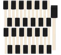 Set di 40 pennelli in schiuma, 2,5 cm, con manico in legno, per pittura, pennelli in spugna per colorare, vernici e progetti fai da te