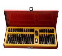 Set di 40 punte Torx a stella e esagonale con adattatori da 1/2 e 3/8, kit di attrezzi per riparazione auto in acciaio forgiato, custodia nera inclusa
