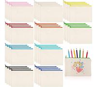 Set di 40 sacchetti per trucco in tela con cerniera, per viaggi, fai da te, scuola, bianco/giardino opulente, 7,09 x 4,33 pollici, S, da viaggio