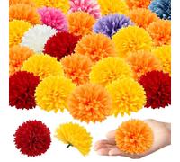Set di 40 teste di fiori di calendula, fiori artificiali messicani finti per decorazioni del giorno dei morti, ghirlanda fai da te, per matrimoni indiani, Diwali, Home Dia De Los Muertos Decor