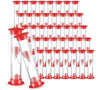 Set di 40 timer per sabbia per bambini 1 minuto timer per sabbia aula 1 minuto timer per clessidra coperto in acrilico, orologio a sabbia rossa per forniture per insegnanti in età prescolare, 9,35 x 0,98 x 0,98 pollici