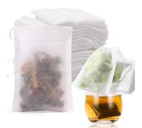Set di 400 bustine da tè usa e getta con cordino di serraggio, bustine di tè per tè sfuso, 7 x 9 cm, bustine di tè riutilizzabili, per tè alla rinfusa, caffè, tè di fiori, erbe aromatiche, spezie
