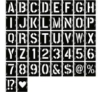 Set di 42 stencil con lettere dell'alfabeto da 5 cm, modelli ad incastro per la combinazione di caratteri, perfetti per cartelli, cartelli stradali, artigianato fai da te
