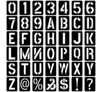 Set di 42 stencil con lettere, numeri da 10 cm, stencil con numeri, riutilizzabili, stencil alfabeto per cartelli in legno, pittura fai da te e artigianato