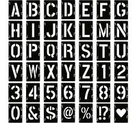 Set di 42 stencil in plastica, con lettere, numeri, stampini, riutilizzabili, per pittura su parete, decorazione per la casa, fai da te e artigianato (3 pollici)
