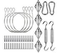 Set di 44 pezzi di accessori per vela parasole in acciaio inox, per una facile installazione di strutture parasole