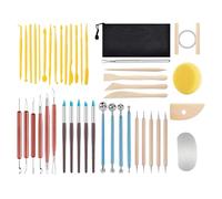 Set di 44 strumenti per scolpire argilla polimerica - Kit professionale per intaglio ceramica e ceramica con penna a sfera, strumenti per punteggiare e borsa per riporre argilla asciutta all'aria