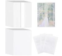 Set di 45 biglietti bianchi vuoti con giacche pergamene - 12,7 x 17,8 cm, set di cartoncino bianco con buste di carta trasparente e adesivi sigillanti per inviti di nozze PAP10MX1