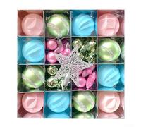 Set di 45 palline di Natale con ornamenti dipinti per l'uso su alberi di festa, ghirlande, ghirlande e altro (616-89)