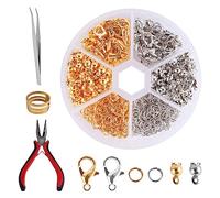 Set di 463 chiusure a catena, set di chiusure per aragosta, set di chiusura per bracciale, con pinza per attrezzi, pinzette e chiusura per gioielli fai da te