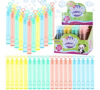 Set di 48 bolle di sapone per bambini, giocattoli per bolle di sapone, bacchette colorate, bolle di sapone per matrimoni, feste, giardini, carnevale, a forma di cuore