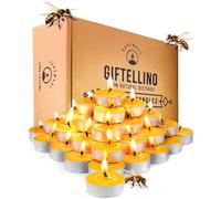 Set di 48 Candele Tealight in 100% Puro Cera d'Api - Durata di 3 Ore - Candele Tealight Senza Fumo - Stoppino in Cotone e Senza Profumo - Regalo per Amanti delle Candele - Set of 48 Tealight Candles