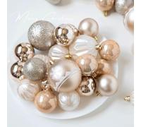 Set di 48 palline di Natale in plastica elettroplaccate per decorazioni natalizie, riutilizzabili con foro per appendere per molteplici usi (colorati)